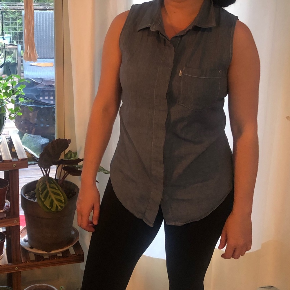 NWOT Kavu Button Up Jean Shirt